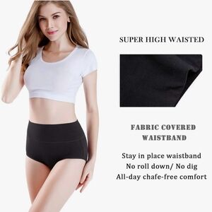 4-Pk wirarpa Womens Cotton Underwear High Waisted Ladies Full Coverage Brief